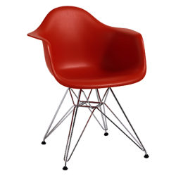 Vitra Eames DAR 43cm Armchair Red / Chrome